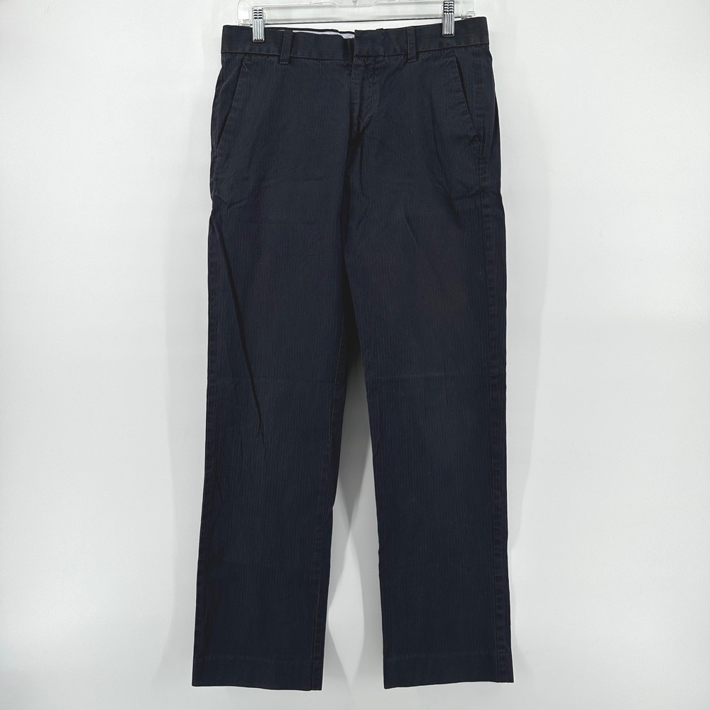 Gap Khakis Tailored Straight Fit Navy Blue Micro Stripe Cotton Pants 29x30